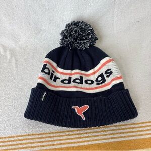 Birddogs Blue and White Knit Hat with pompom